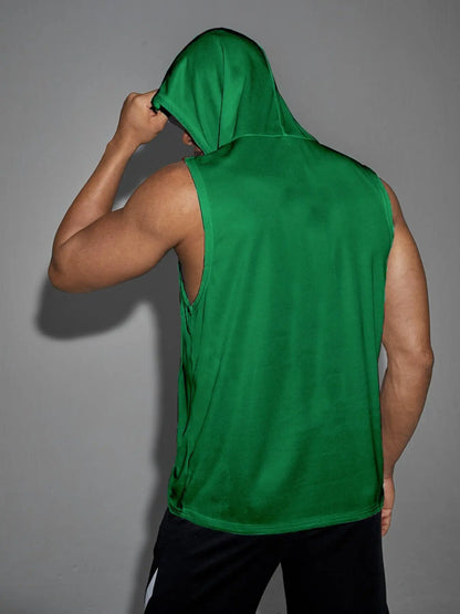 Graphic Drawstring Hooded Sweat Activated Sports Top