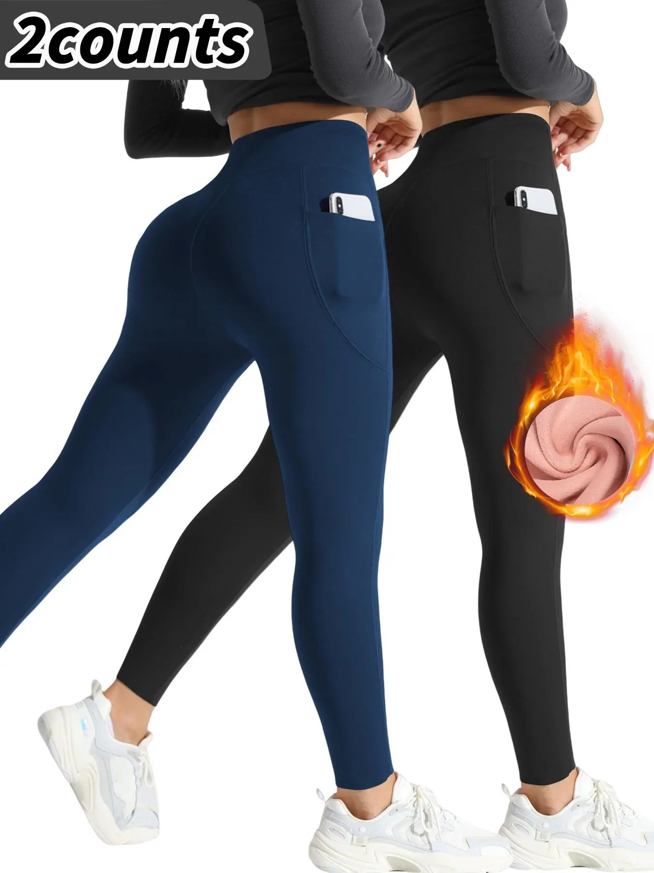High Waist Thermal Lined Sports Leggings